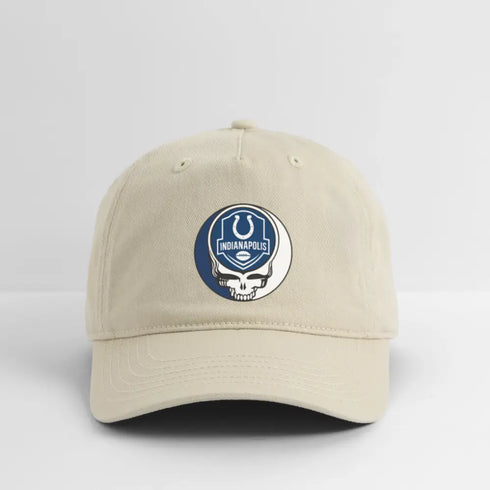 Indianapolis Colts Grateful Dead Stealie Dad Hat - khaki